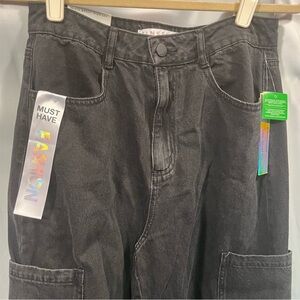 Tinseltown 5/27 Baggy Wide Leg  Light Black Jeans NWT Trendy 90sVibes Goth